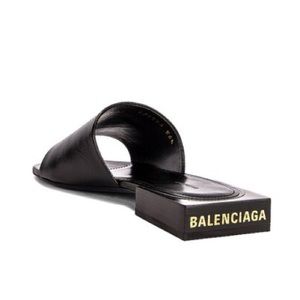 Balenciaga Box Mule Sandal, Black Gold, size 37 (U.S. 6.5)